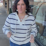 Ivory Navy Rylee Hoodie Top - Sweater THREAD & SUPPLY