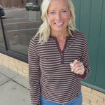 Brown Ivory Stripe Aeris Top Top - Tee THREAD & SUPPLY
