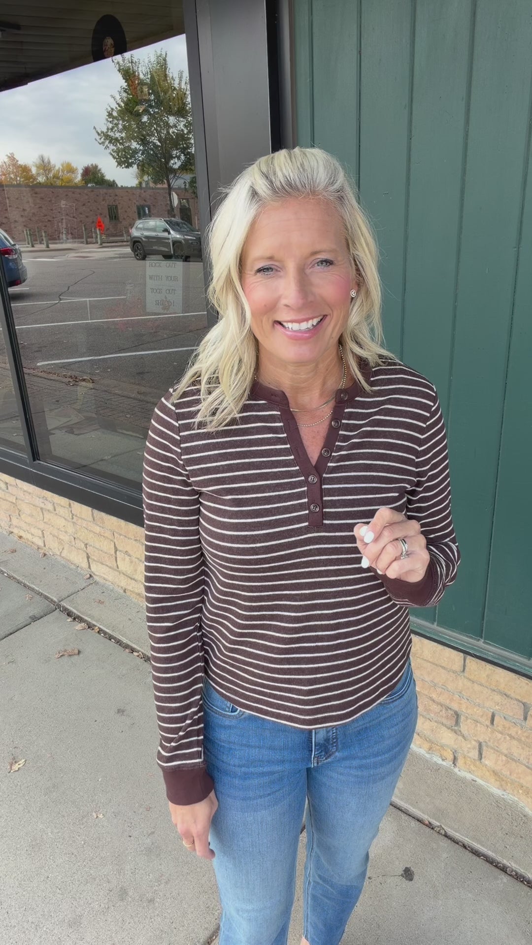 Brown Ivory Stripe Aeris Top Top - Tee THREAD & SUPPLY