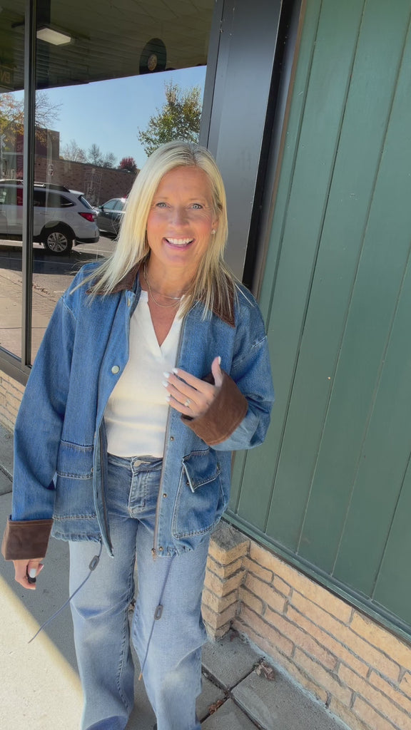 Denim & Corduroy Contrast Jacket Outerwear- Jackets Mable