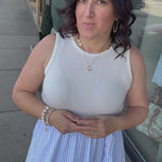 Blue & White Stripe Tank Dress Dresses STACCATO