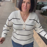 Ivory Black Stripe Brianna Sweater Top - Sweater THREAD & SUPPLY