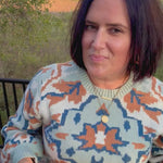 Sage/Gold Puff Sleeve Knit Sweater Top - Sweater VOY