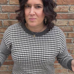 Charcoal Mixed Pattern Sweater Top - Sweater STACCATO