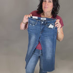 Medium Blue Bootcut Cropped Jeans Bottom- Pants MICA DENIM