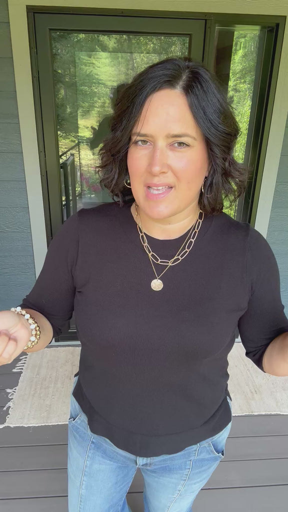 Black Knit Top Top - Sweater DOE & RAE