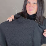 Black Mock Neck Half Sleeve Sweater Top - Sweater STACCATO