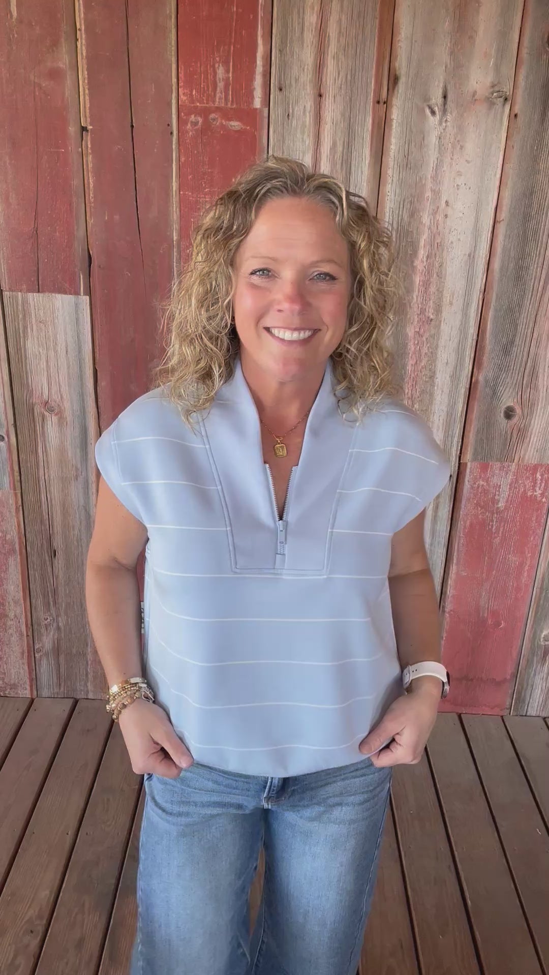 Frost Striped Modal Sleeveless Top Tops- Tanks RAE MODE