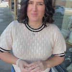 Cream Short Sleeve Knit Top Top - Sweater THML