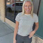 Black Cream Stripe Asher Tee Top - Tee THREAD & SUPPLY