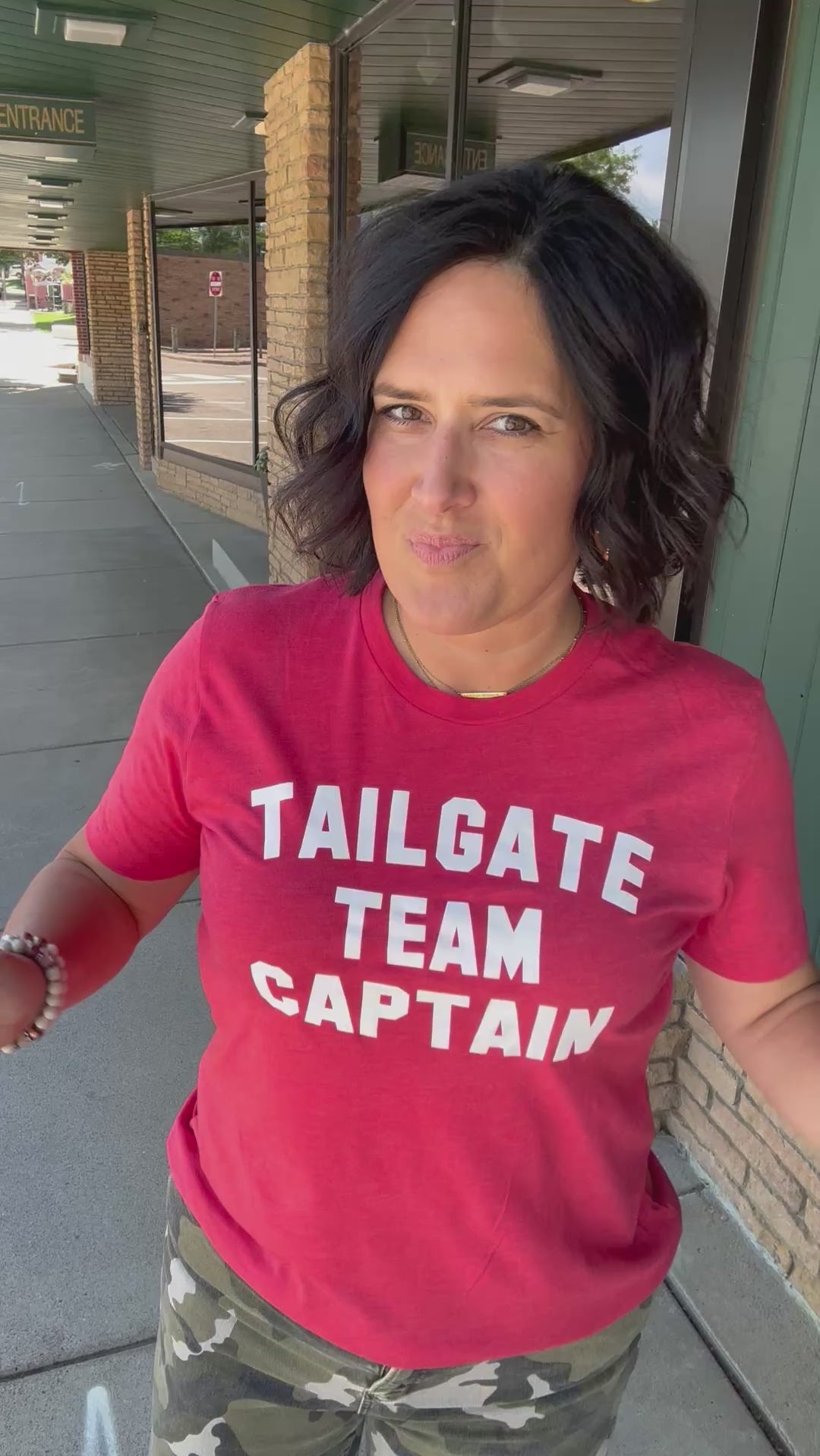 Red Crew Team Captain Tee Tops- Tees MUGSBY