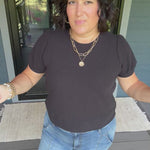 Black Cloudy Knit Top Top - Tee TRES BIEN