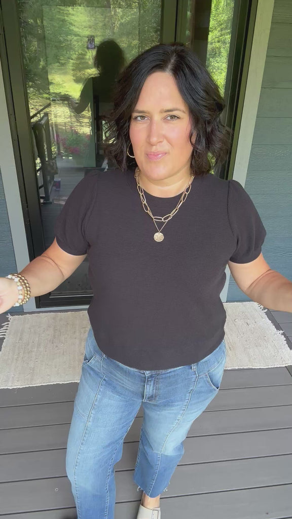 Black Cloudy Knit Top Top - Tee TRES BIEN