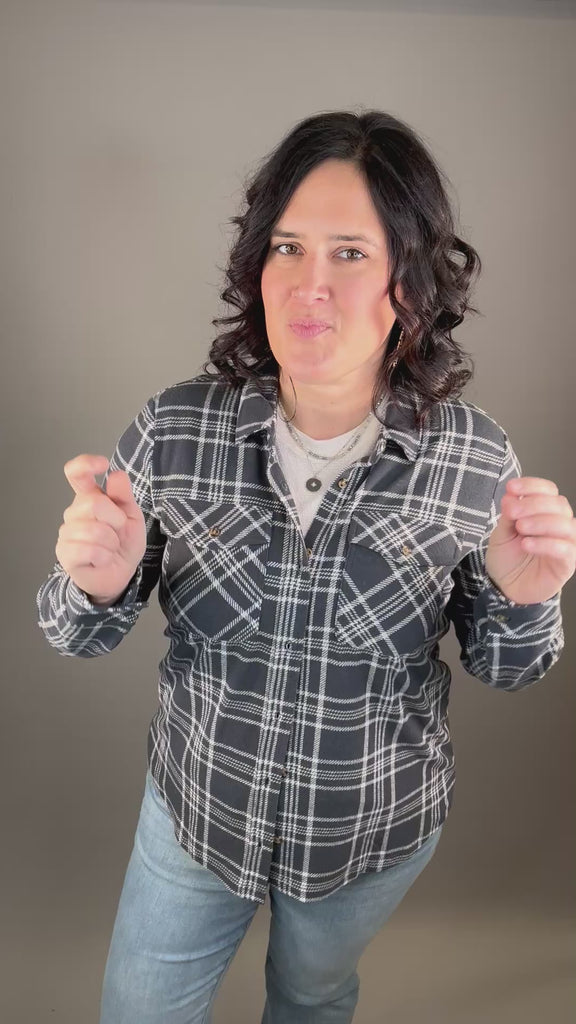 Charcoal Ivory Plaid Cassian Shirt Tops - Button Ups THREAD & SUPPLY