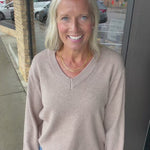 Mocha V-Neck Sweater Mable