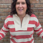 Orange Terry Striped Top Top - Sweatshirt STACCATO