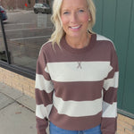 Brown Multi Stripe Stride Top Top- Sweatshirt THREAD & SUPPLY