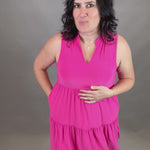 Hot Pink Liz Tiered Dress Dresses DEAR SCARLETT