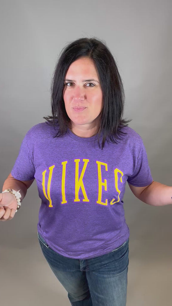 Heather Purple Vikes Tee Tops- Tees 218 WHOLESALE