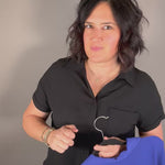 Black Button Front Short Sleeve Tops - Button Ups STACCATO