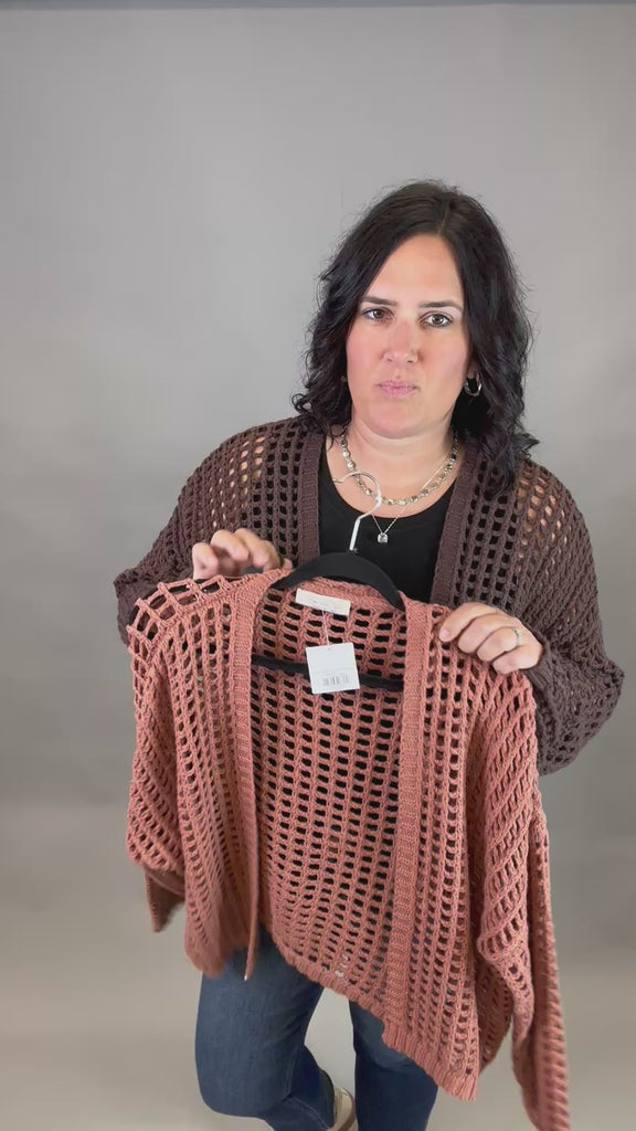 Clay Crochet Cropped Open Cardigan Tops- Cardigans DOE & RAE