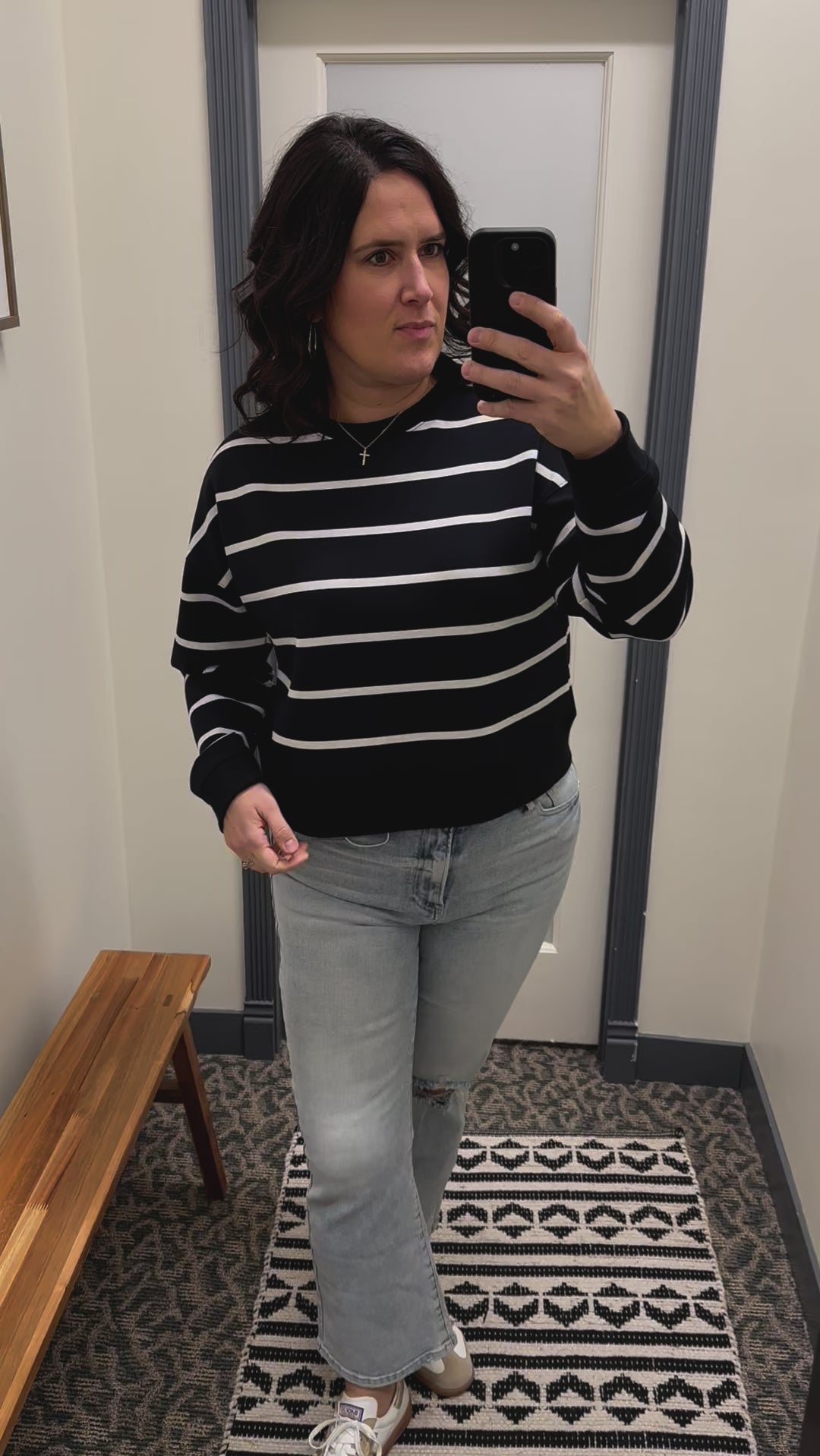 Black Stripe Martina Top Top - Sweatshirt THREAD & SUPPLY