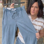 French Blue Wide Leg Pants Bottoms - Pants MICA DENIM