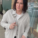 Grey Washed Soft Button Up Outerwear- Jackets PANACHE