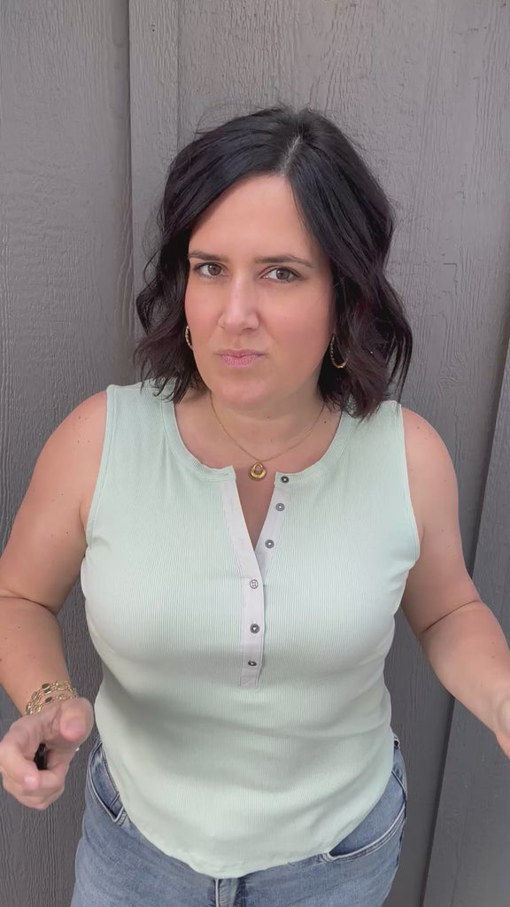 Sage Denning Henley Tank Tops- Tanks FLAG AND ANTHEM