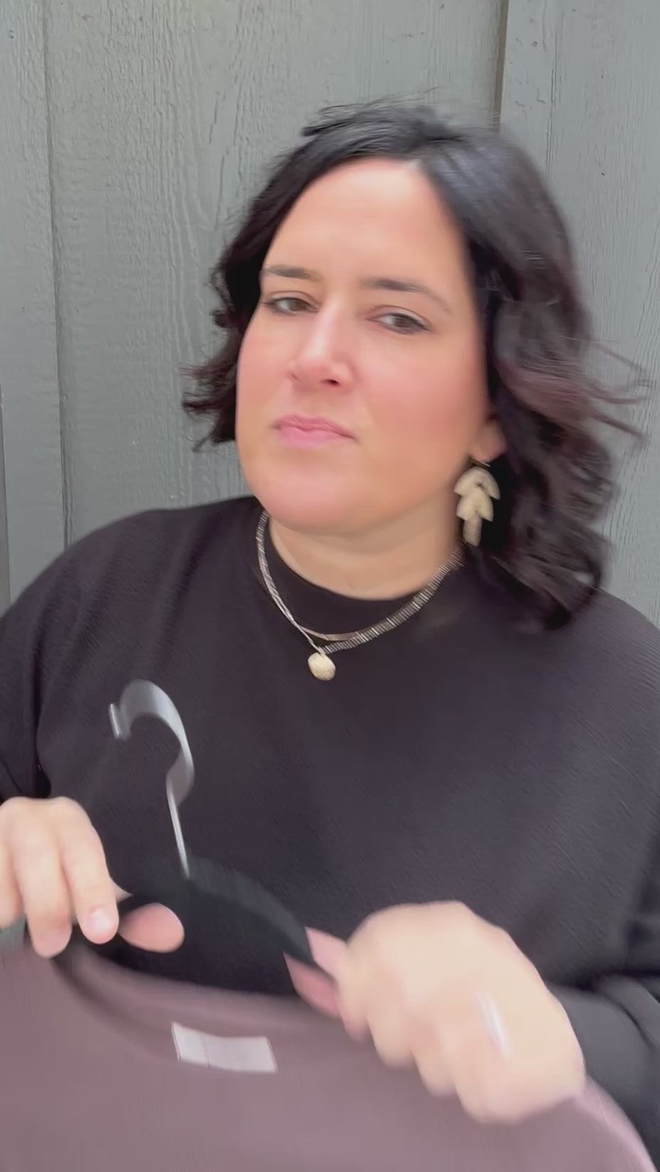 Black Cloudy Knit Long Sleeve Top Top - Sweatshirt TRES BIEN