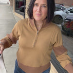 Sepia Half Zip-Up Brushed Terry Top Top - Sweatshirt HEM & THREAD