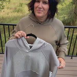 Army Waffle Mixed-Media Hoodie Top - Sweatshirt TRES BIEN