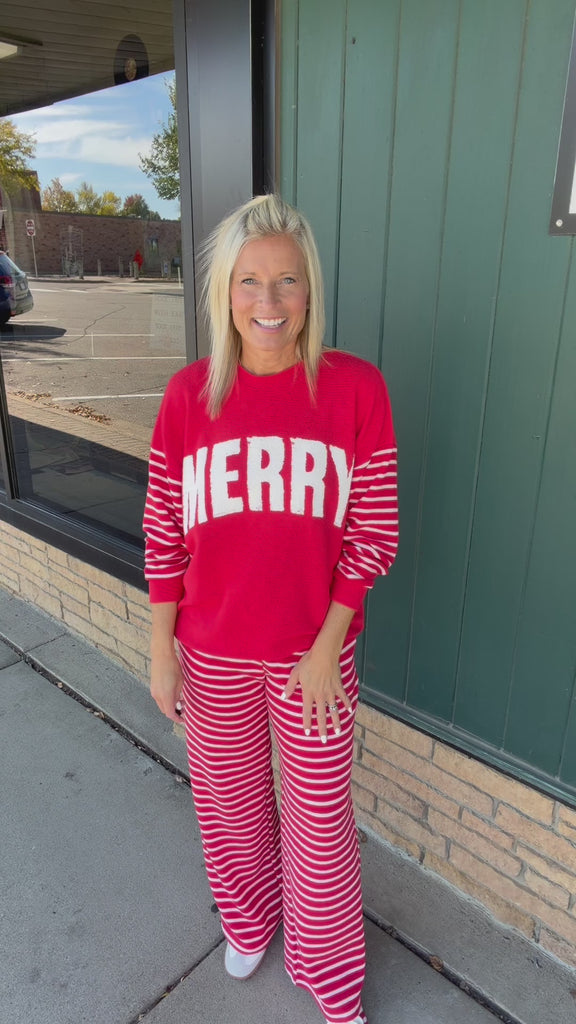 Striped Merry Cloud Knit Top Tops- Long Sleeve TRES BIEN