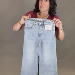Ankle Wide Leg Palazzo Jeans Bottoms - Pants RISEN