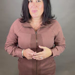 Brown French Terry Mini Dress Dresses DOE & RAE