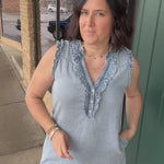 Ruffled Denim Dress Dresses EE:SOME