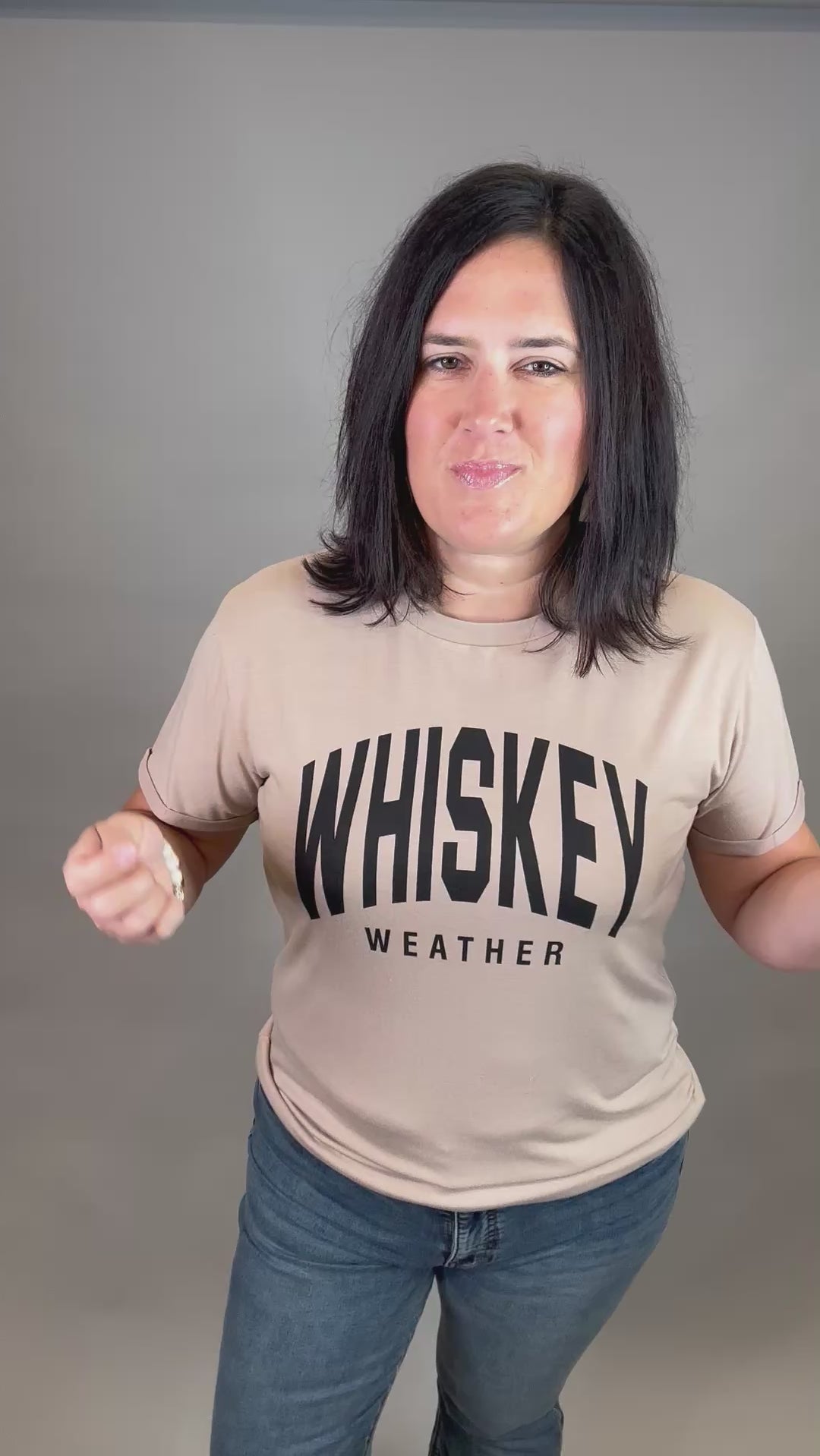 Lt. Brown Whiskey Weather Tee Tops- Tees PANACHE