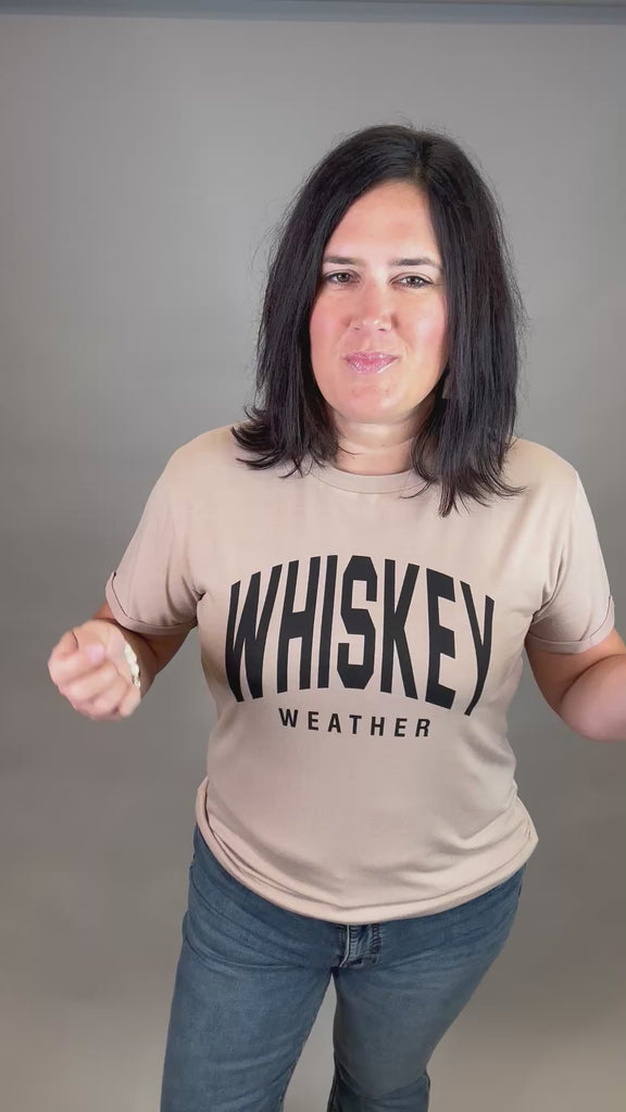 Lt. Brown Whiskey Weather Tee Tops- Tees PANACHE