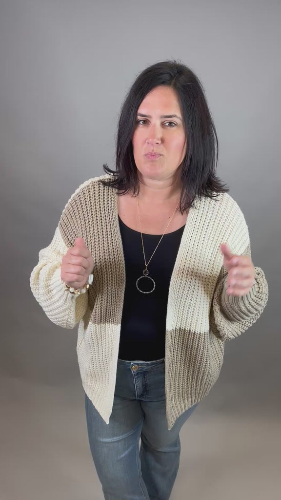 Color Block Open Cardigan Tops- Cardigans EE:SOME