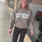 Mocha Soft Brush Textured Espresso Pullover Top - Sweater HEM & THREAD