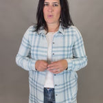 Blue Lynden Flannel Dress Dresses FLAG AND ANTHEM
