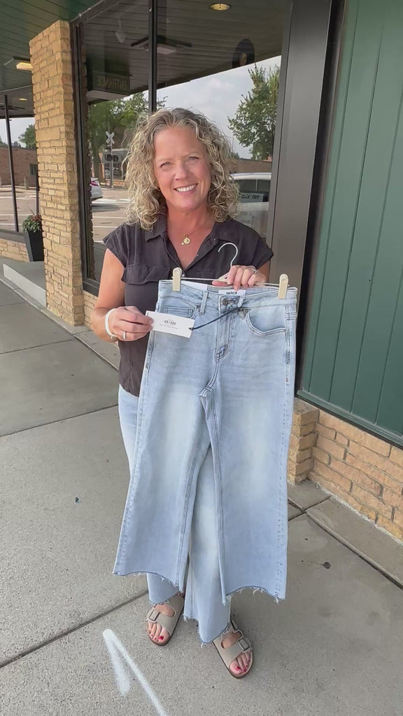 Blue Koi Wide Leg Jean Bottoms - Pants MICA DENIM