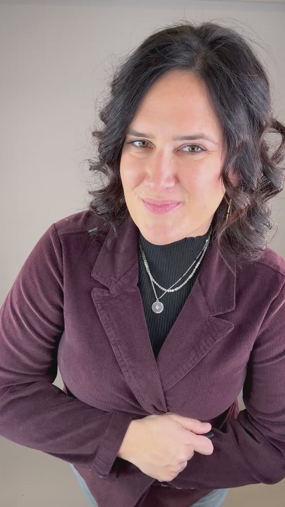 Patty Deep Plum Blazer Outerwear- Blazers VELVET HEART