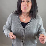 Washed Black Button Front Cardigan Tops- Cardigans EE:SOME