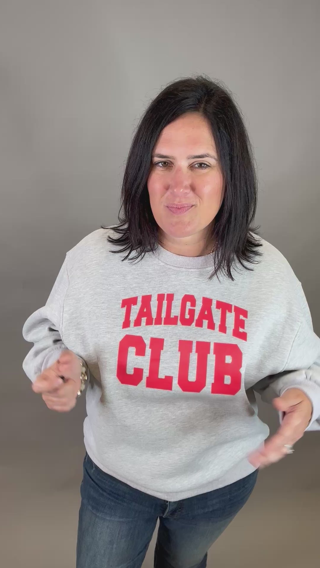 Grey Tailgate Club Sweatshirt Top - Sweatshirt PANACHE