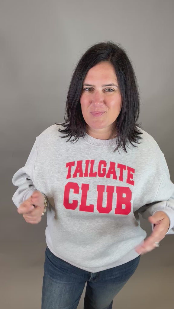 Grey Tailgate Club Sweatshirt Top - Sweatshirt PANACHE