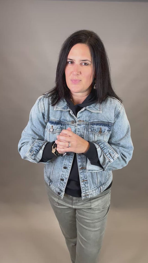 Emmy Boyfriend Denim Jacket Outerwear- Jackets KUT FROM THE KLOTH