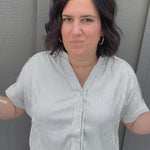 Blue Stripe Button Down Top Tops - Button Ups Doe and Rae