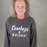 Charcoal Whiskey & Cowboys Sweatshirt Top- Sweatshirt PANACHE