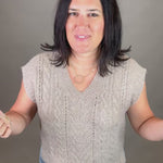 Mocha Cable Knit Vest Top Top - Sweater DOE & RAE